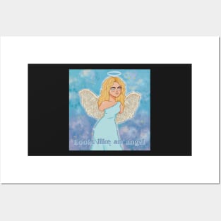"looks like an angel" statue illustration portrait aesthetic Posters and Art